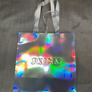 SKIMS Iridescent Silver Tote Bag